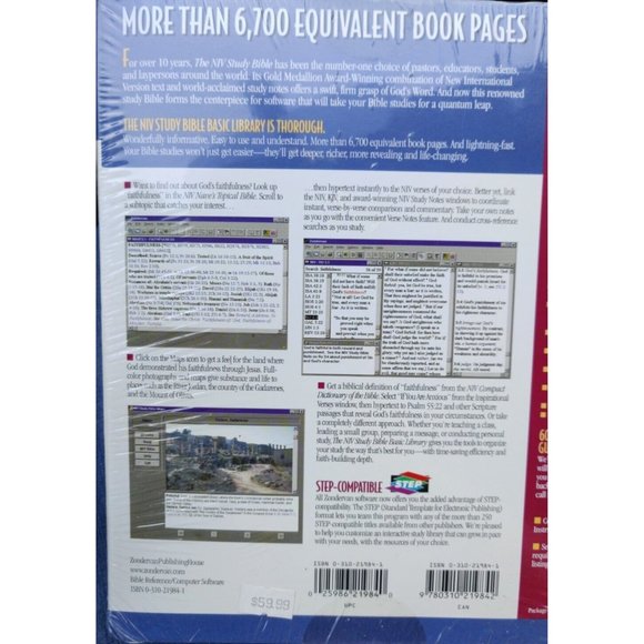 NIV STUDY BIBLE BASIC LIBRARY FOR WINDOWS NOS Brand New - Picture 8 of 11